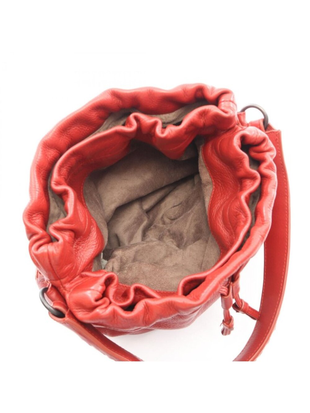 Bottega Veneta Intrecciato Drawstring Red Leather Bucket - Picture 3 of 7
